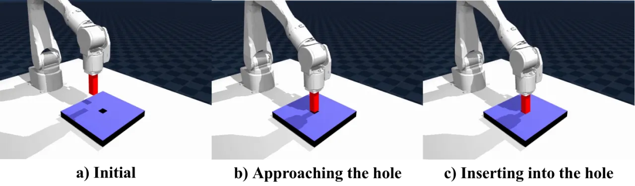 simulation peg-in-hole setup